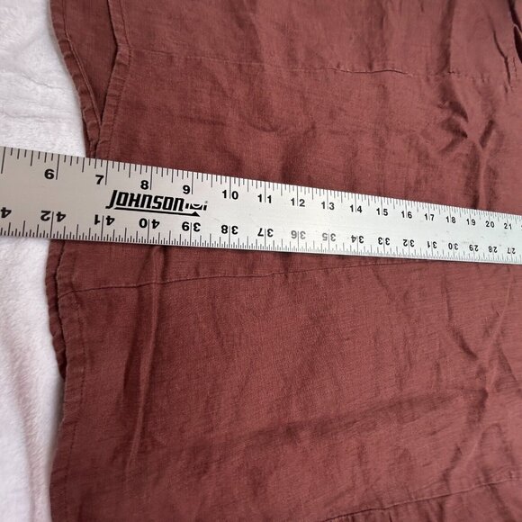 Tancredi & Morgen Women's Shift Midi Dress 3/4 Sleeve Brown Pockets Side Slit L - Picture 6 of 6